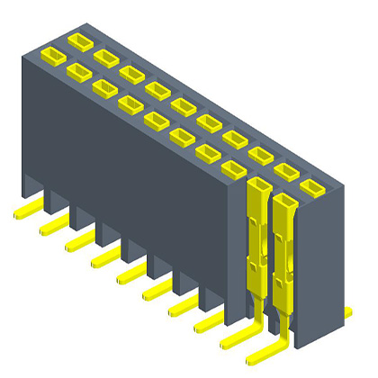 2.54mmFemale Header  Dual Row SMT four bread upper plug